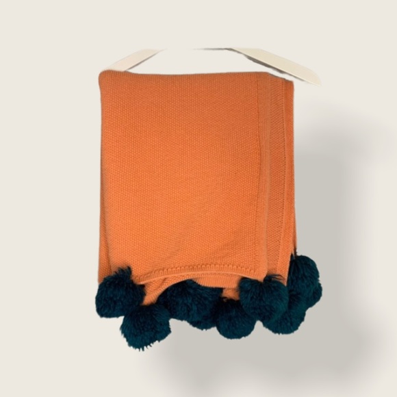 Woven Orange Blanket - Picture 2 of 4